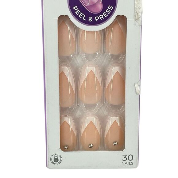 Impress So French Press On Nails No Glue Coffin Medium 30 Count Rhinestone New - Picture 10 of 12